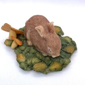 Sleeping Bunny Rabbit Baby Aynsley MasterCraft Figurine Green UK England VTG